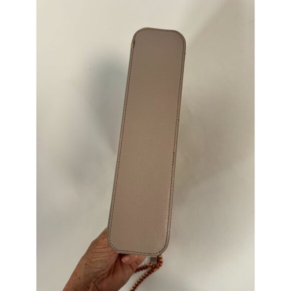 Ted Baker Women's Gray Crossbody Bag W/ Rose Gold Chain & Animal Print Lining - Picture 6 of 16